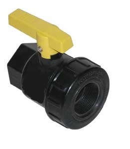 1/2" Ball Valve- Poly Union 2 Way