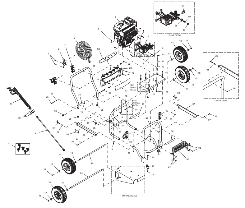 generac 005995 Power Washer repair Parts
