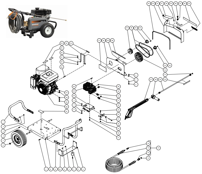 generac 0062280 Power Washer repair Parts
