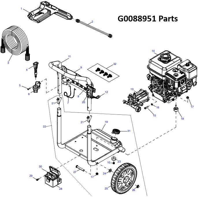 generac 0088951 Power Washer repair Parts