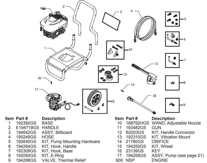 Craftsman Pressure Washer 020217-0Parts