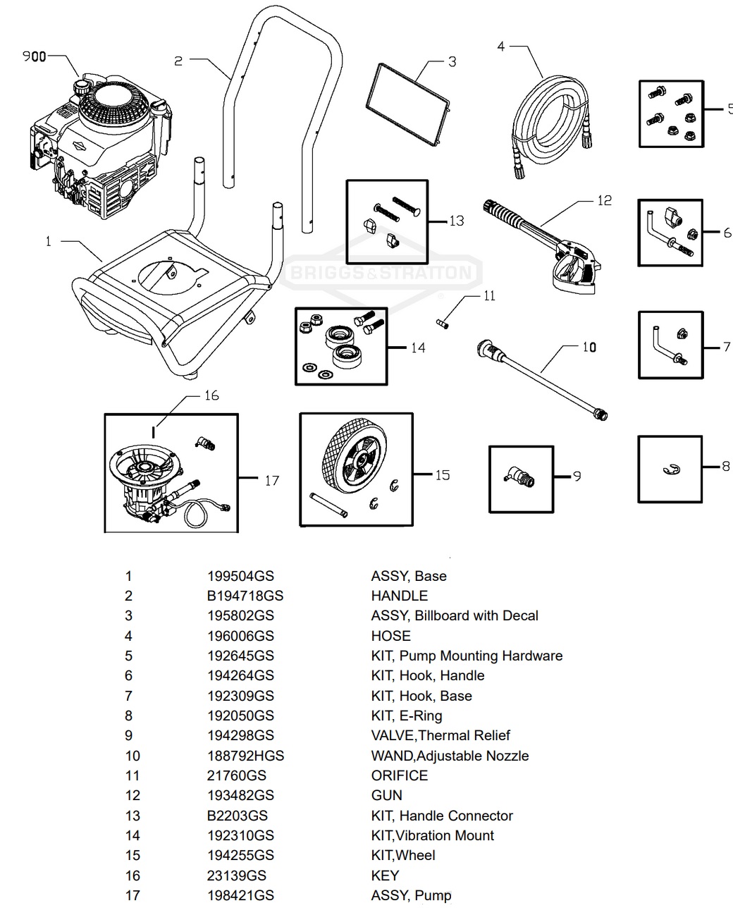 Snapper pressure washer 020229 Parts 1-888-279-9274