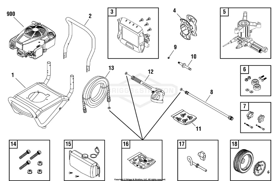 Briggs & Stratton pressure washer model 020539-1 replacement parts, pump breakdown, repair kits, owners manual and upgrade pump.
