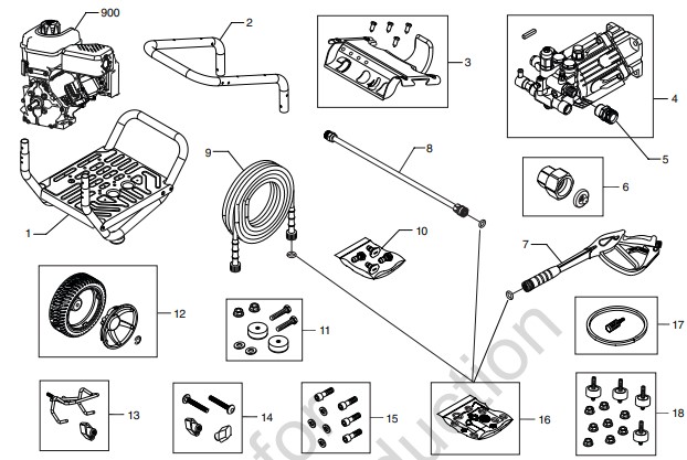 SEARS CRAFTSMAN 3,400 psi 020652-0Pressure Washer Parts