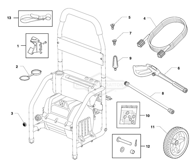 Briggs & Stratton pressure washer model 020680 replacement parts, pump breakdown, repair kits, owners manual and upgrade pump.