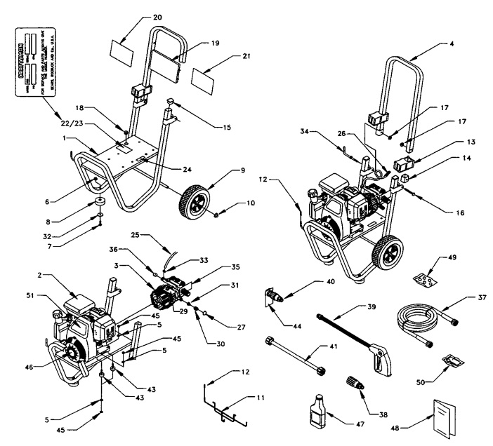generac 1054 power washer parts