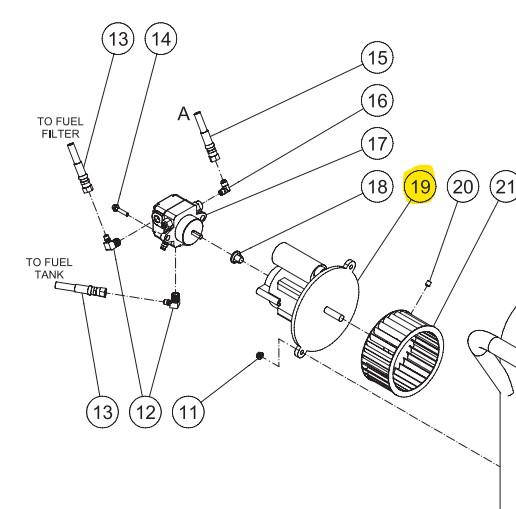 MOTOR BLOWER/FUEL PUMP 240V - Image 2