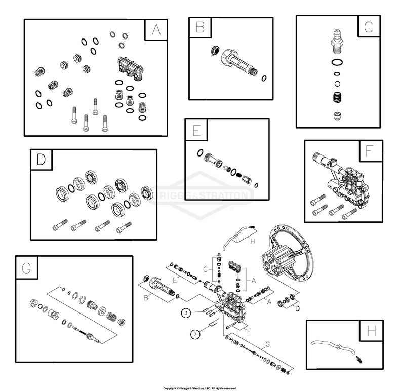 generac model 020218-2 pump breakdown & parts