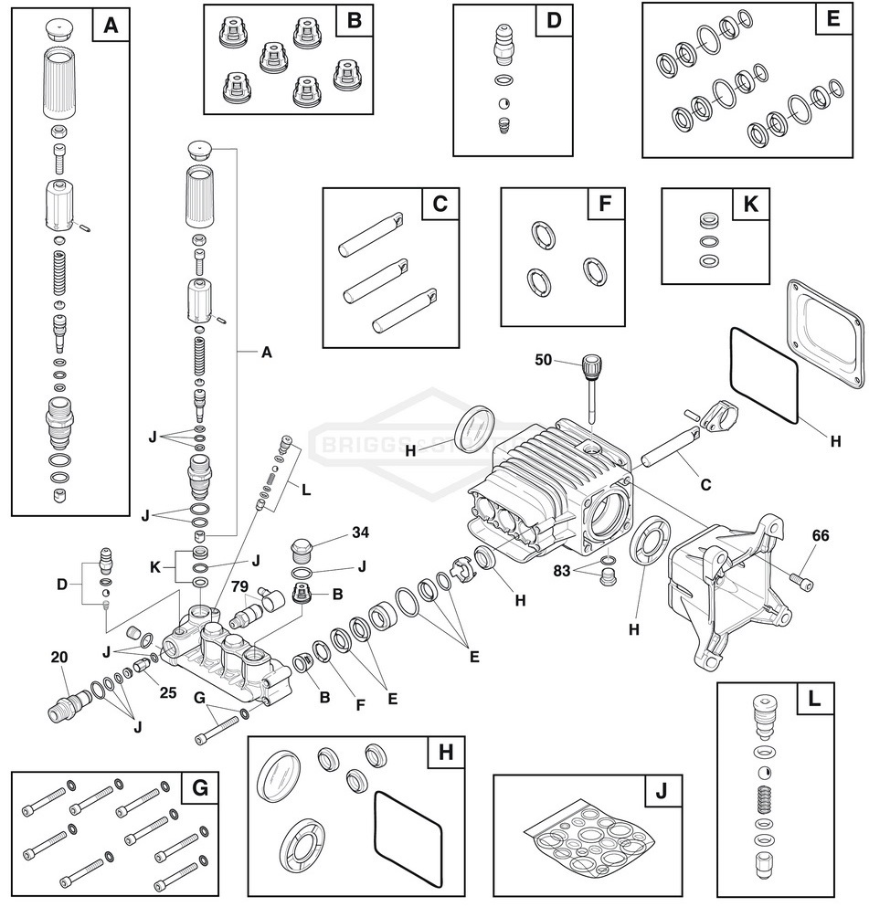 john deere model 020333-0 pump breakdown & parts