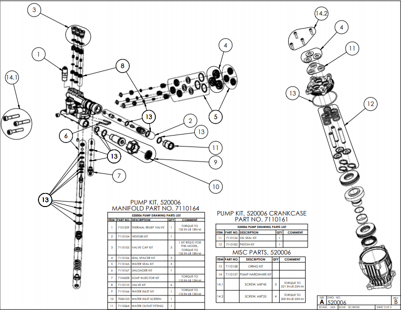 DXPW61372 pump parts