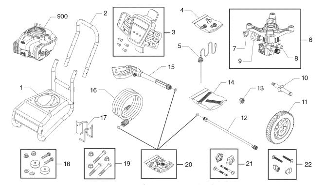 craftsman 2200 psi power washer model 580750400 replacement parts & manual