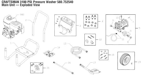 Craftsman Pressure Washer 580752540 Parts
