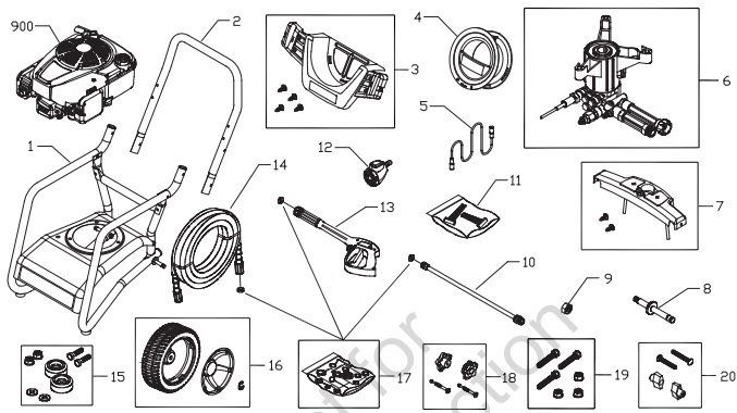 Sears Craftsman 020497-01 power washer parts and manual