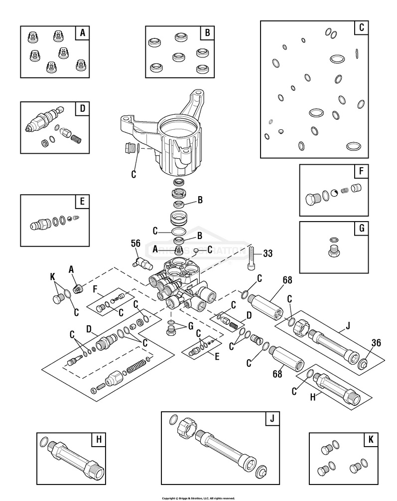 020636 with pump 707773 parts breakdown & manual