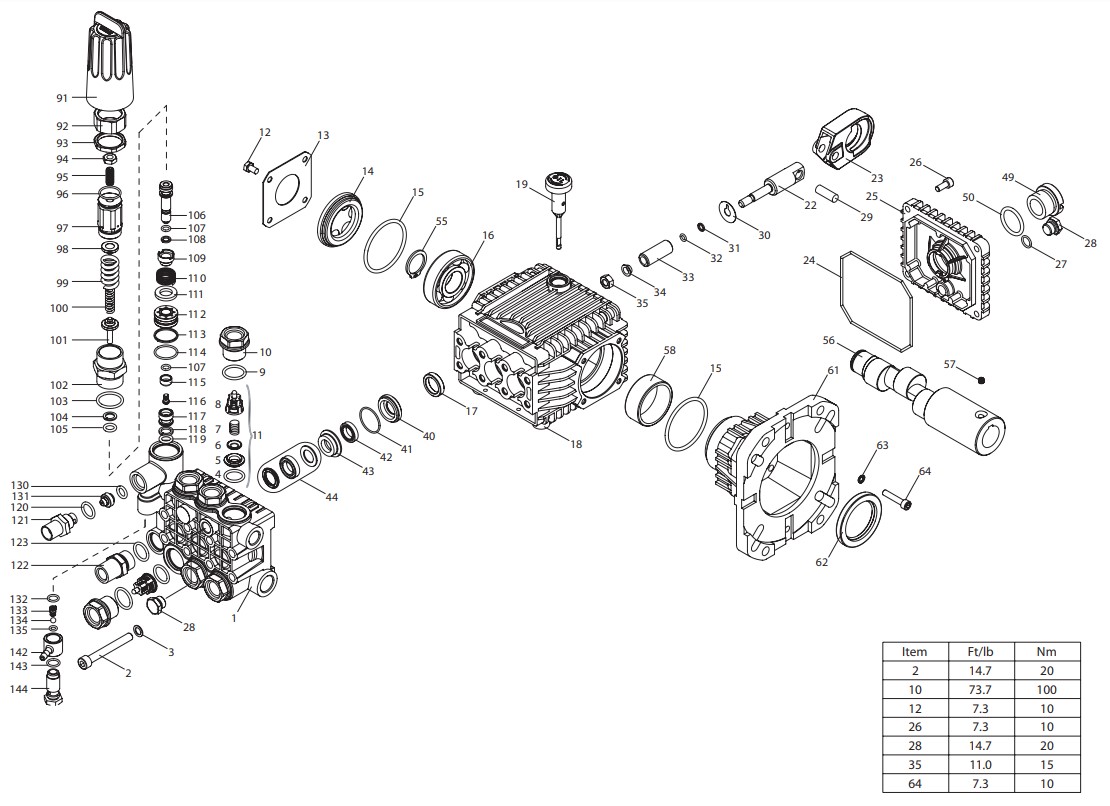 DEWALT DP3750 PRESSURE WASHER REPLACEMENT PARTS TX1510 PUMP