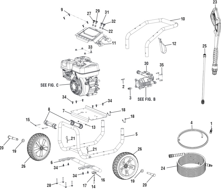 Blackmax BM803300H 3300 psi pressure washer repair parts