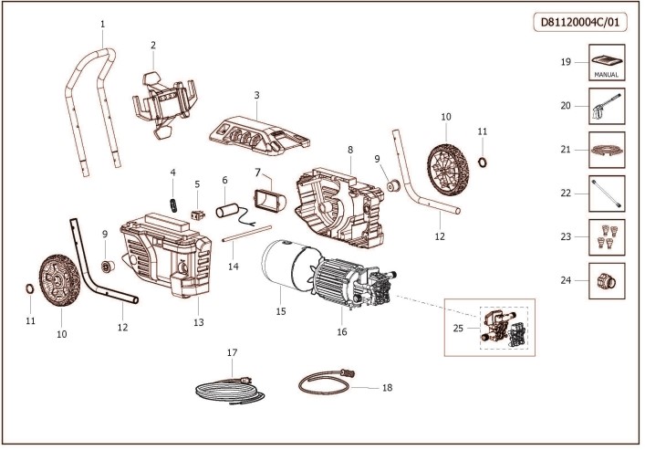 Clean Machine CM61236 power washer parts & manuals, Clean Machine CM61351 1,700 PSI 1.0 GPM Replacement Parts