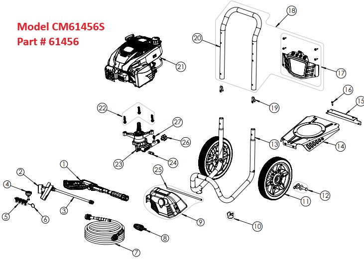 CM61456 CLEAN MACHINE repair parts distributors
