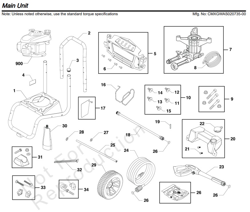 Craftsman Pressure Washer CMXGWAS020735 replacement Parts kits manual