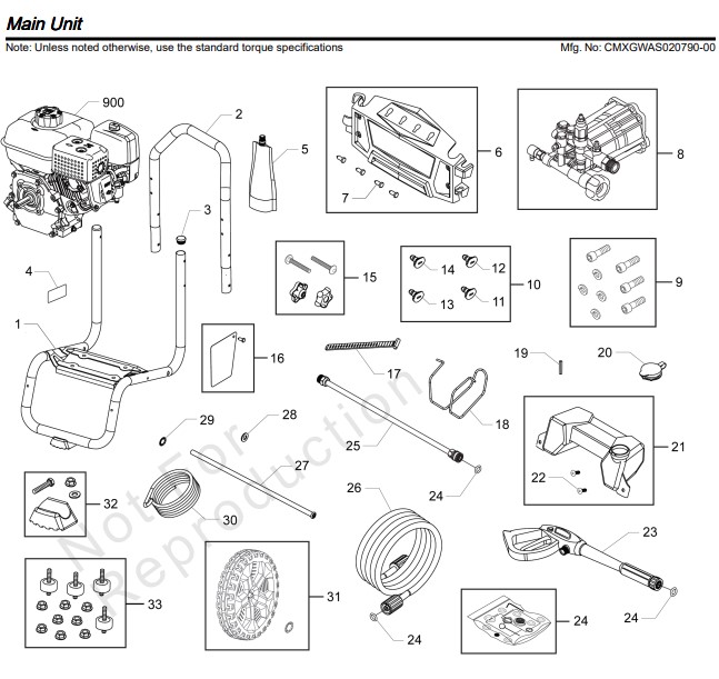 Craftsman Pressure Washer CMXGWAS020790-00 replacement Parts kits & manuals