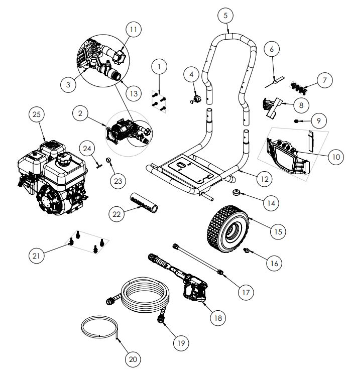 Craftsman 3400 psi Pressure Washer CMXGWFN061124 replacement Parts manual