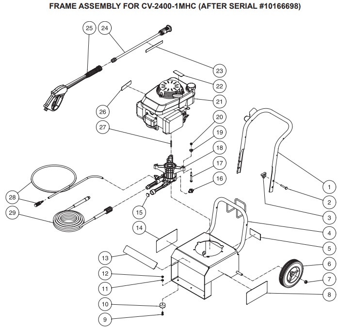 MITM CV-2400 pressure washer replacement parts
