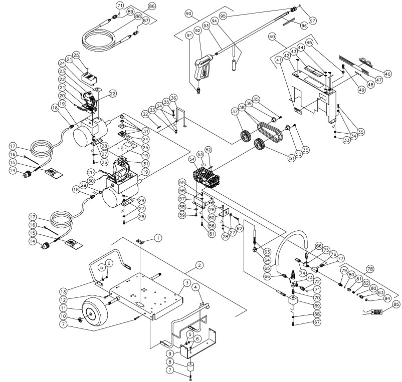MITM CW-2405-4ME1 pressure washer parts and manual