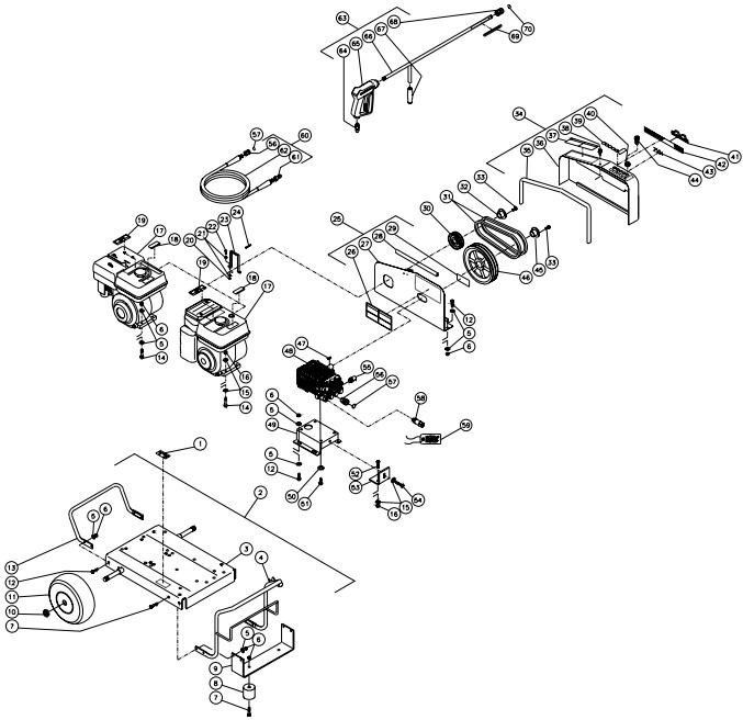 MITM CW-2504-4MH0 pressure washer parts and manual