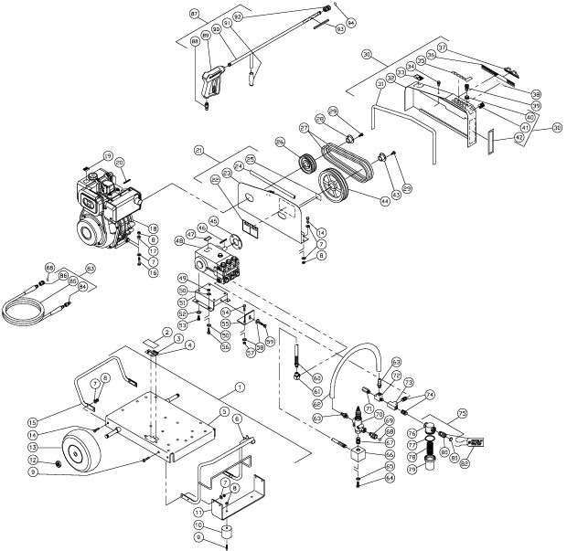 MITM CW-2505-3MDY pressure washer parts and manual