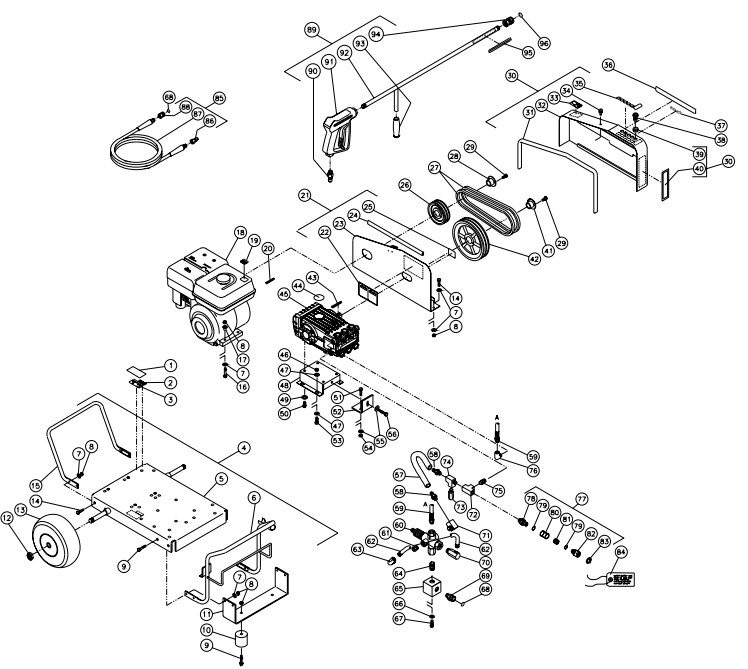 MITM CW-3004-4UGH pressure washer parts and manual