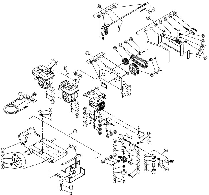 MITM CW-3504-3MGH pressure washer parts and manual