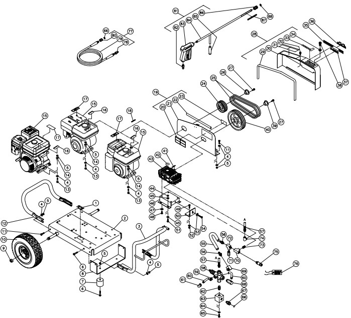 MITM CW-3504-4MGH pressure washer parts and manual