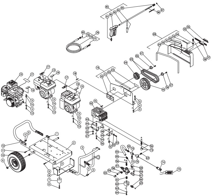 MITM CW-4003-3MGH pressure washer parts and manual