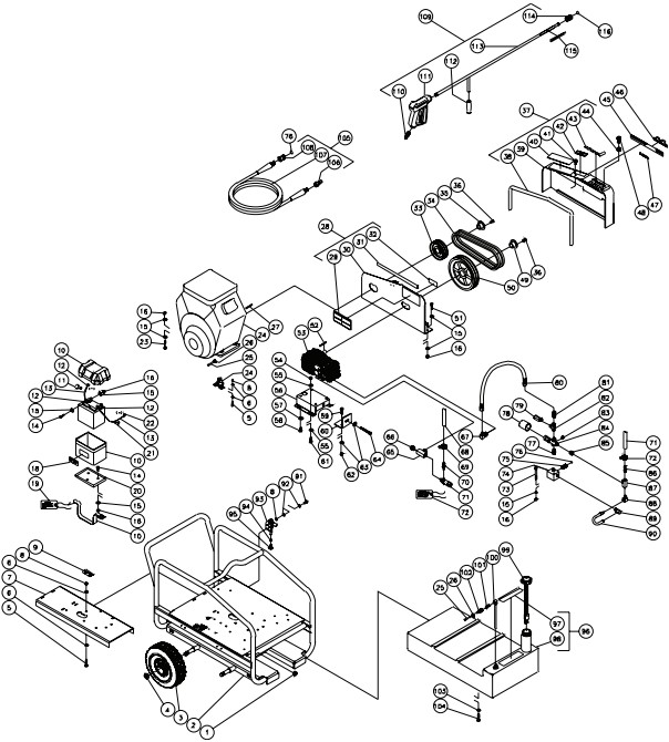 MITM CWC-4004-1MGV pressure washer parts and manual