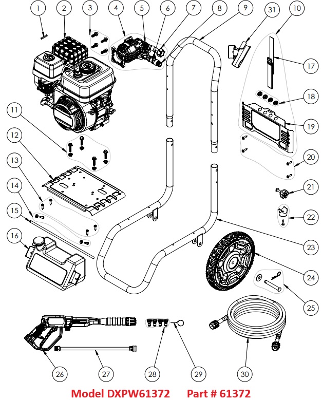 DEWALT DXPW61372 REPLACEMENT PARTS