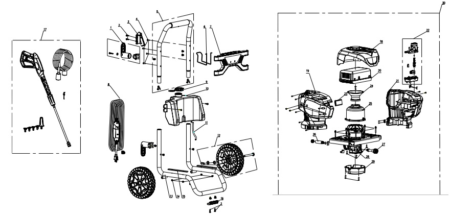 Greenworks electric 2300 psi power washer replacement parts