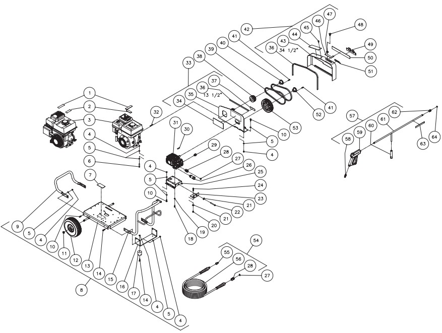 MITM JCW-2403-0MHB pressure washer parts and manual