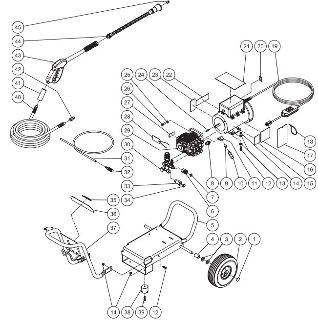 MITM JP-1502-2ME1 pressure washer parts and manual