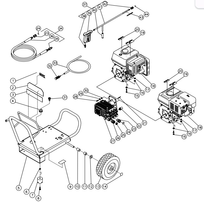MITM JP-2504-0MHB pressure washer parts and manual