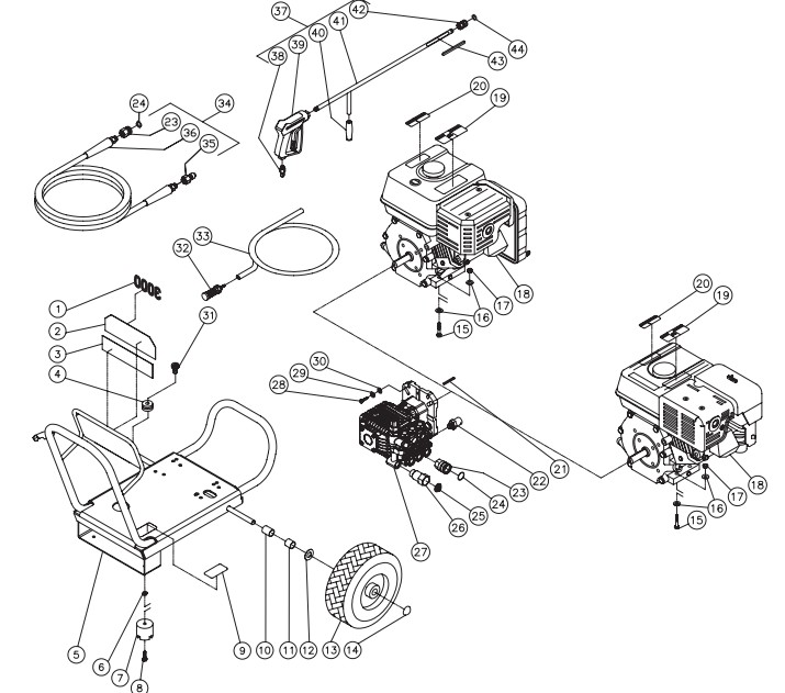 MITM JP-3004-0MHB pressure washer parts and manual