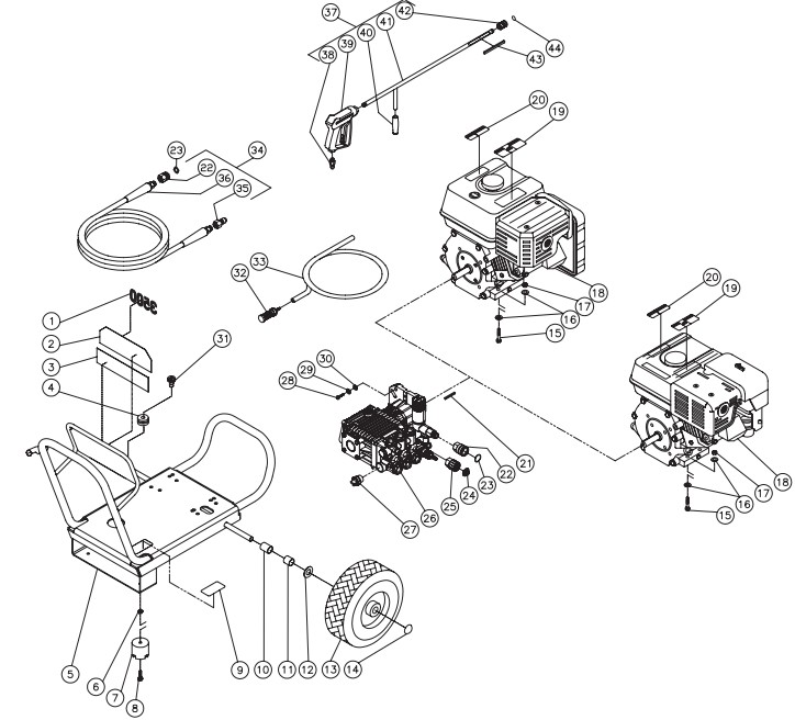 MITM JP-3504-2MHB pressure washer parts and manual