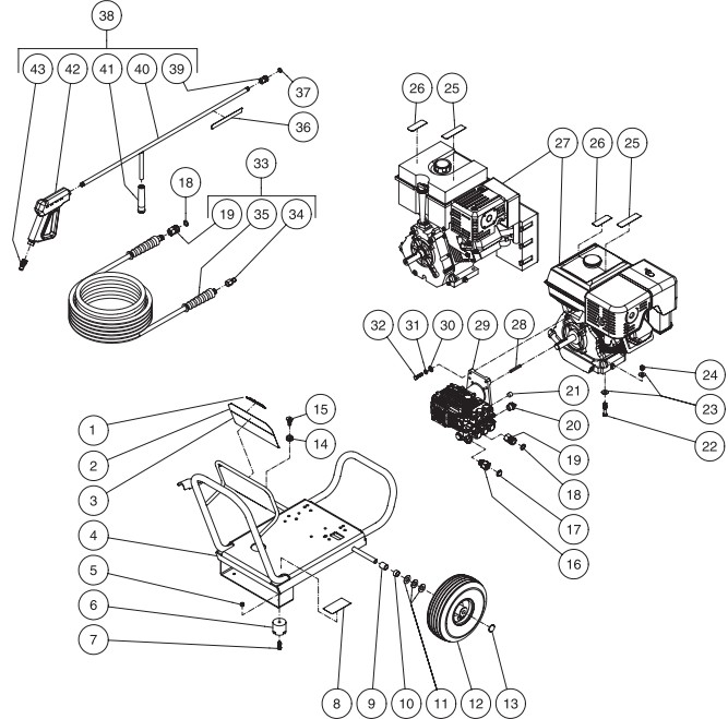 MITM JP-4003-1MHB pressure washer parts and manual