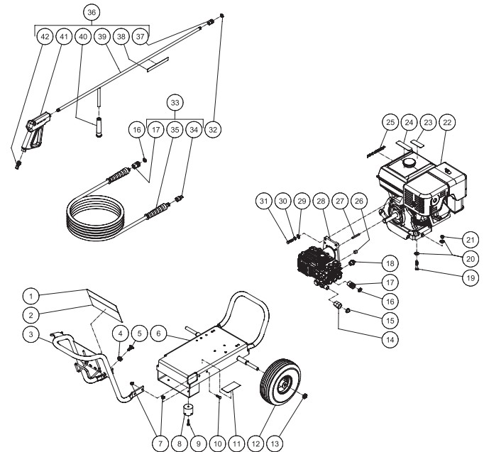 MITM JP-4004-1MHB pressure washer parts and manual