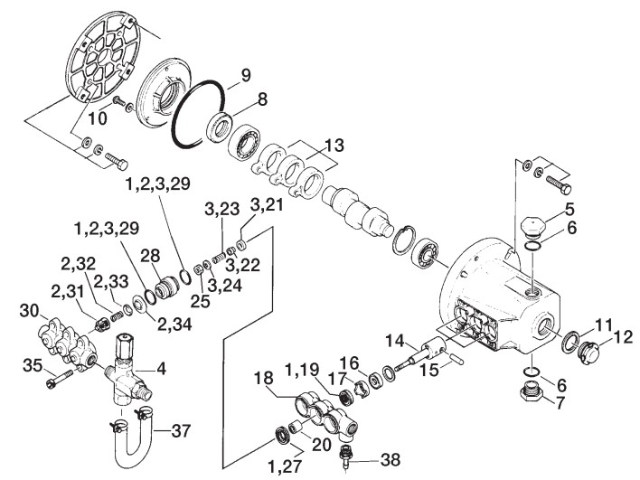 EXPRO2530 Pump PK17667 repair parts