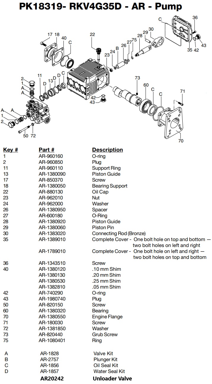 Excell 37807-1 pump parts