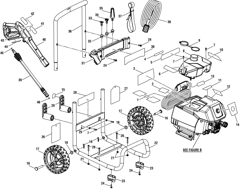 PS141912 POWERSTROKE PS141512 electric power washer replacement parts