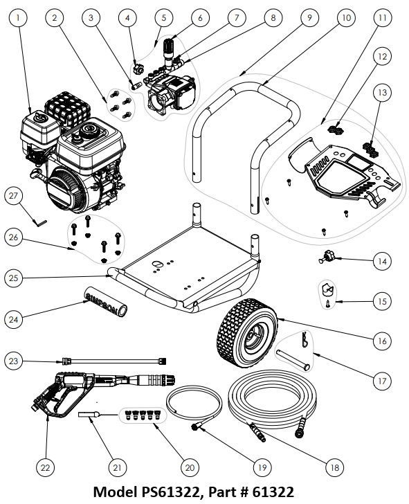 SIMPSON PS61322 pressure washer replacement parts