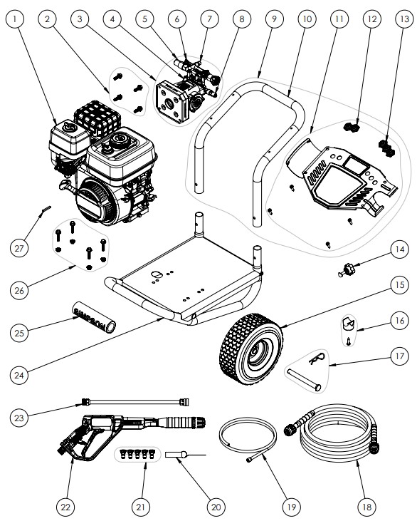 SIMPSON PS61374 POWER WASHER PARTS