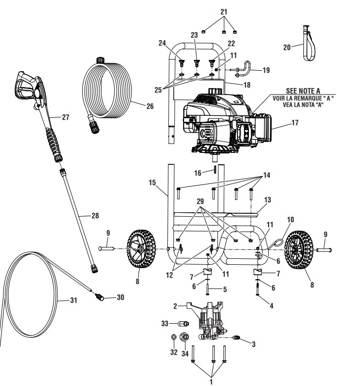 powerstroke ps80516A gas pressure washer parts