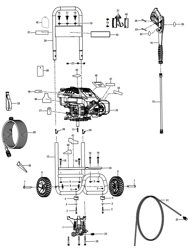 powerstroke ps80519 gas pressure washer parts